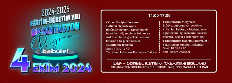 GÖRSEL İLETİŞİM TASARIMI ORYANTASYON PROGRAMI 4 EKİM 2025!